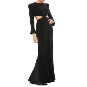 Mac Duggal Cut out detail long sleeve trumpet gown